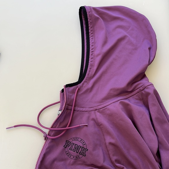 PINK by Victoria’s Secret EUC size S plum hooded jacket, athletic, soft … - Picture 7 of 8